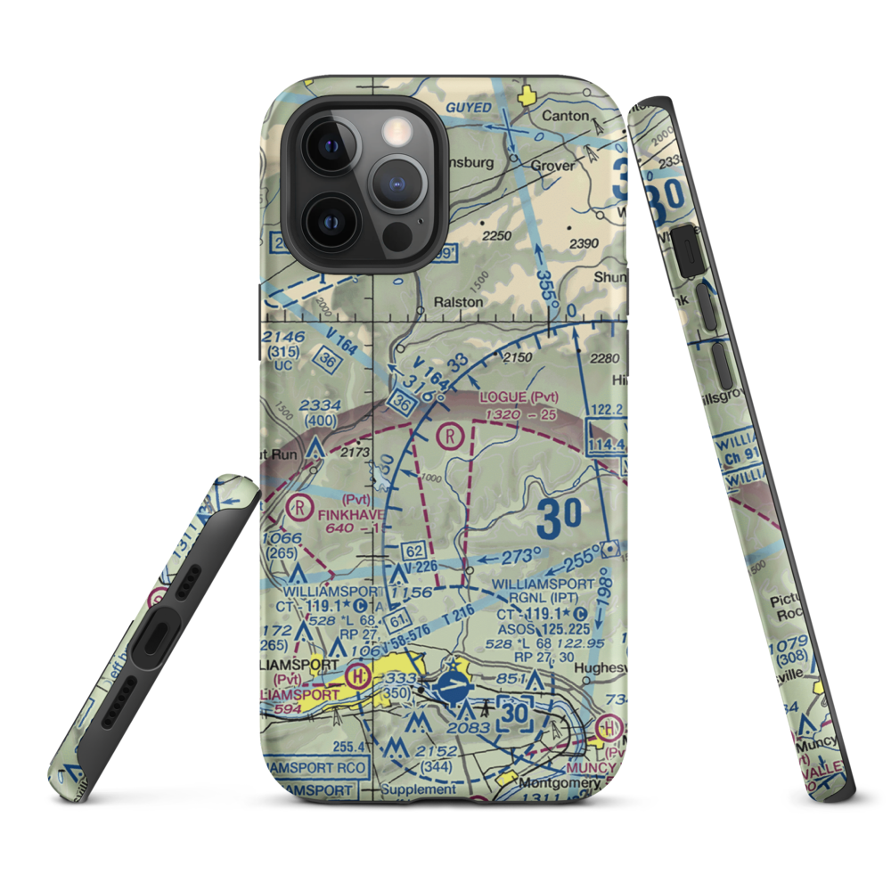 Logue Airport (PA45) VFR Sectional  Tough iPhone Case iPhone 12 Pro Max model shown