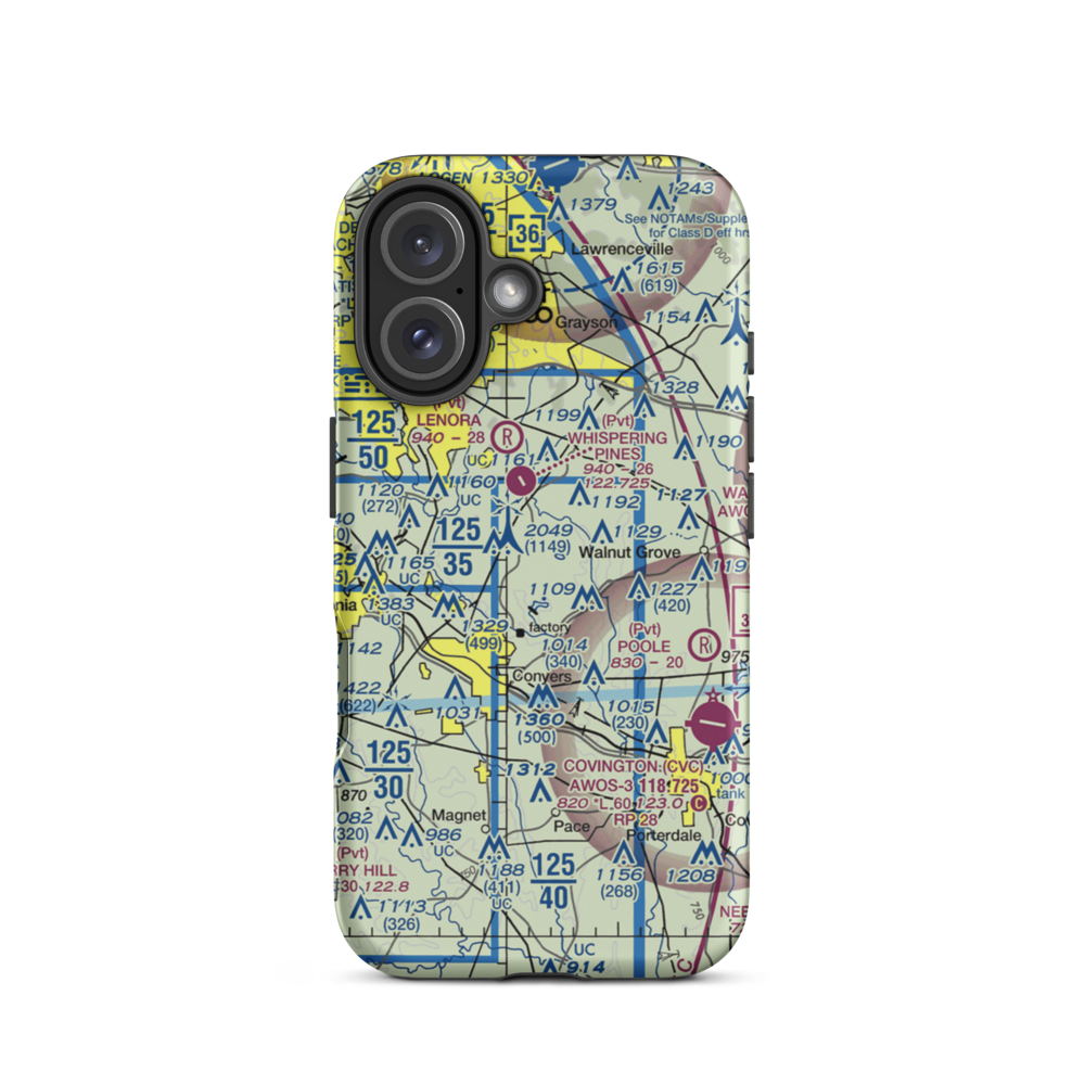 Lola Landing Airport (36GA) VFR Sectional  Tough iPhone Case iPhone 16 model shown