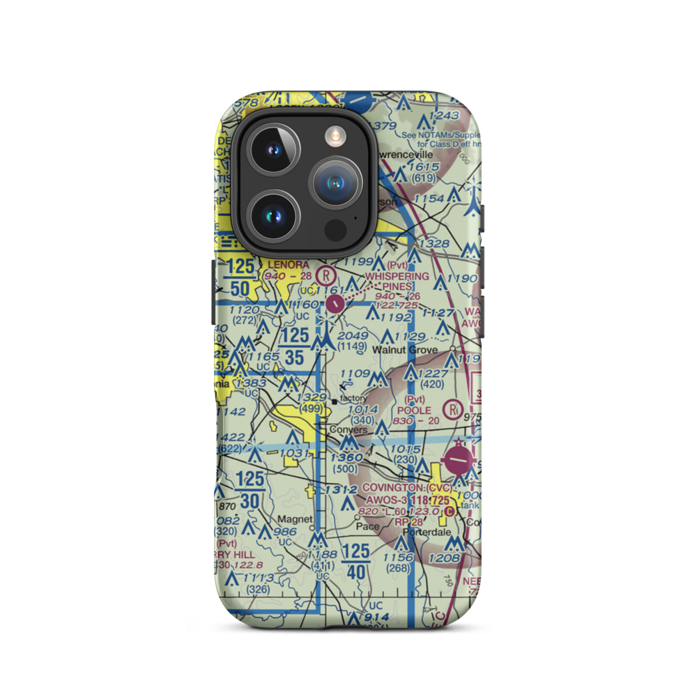 Lola Landing Airport (36GA) VFR Sectional  Tough iPhone Case iPhone 16 Pro model shown