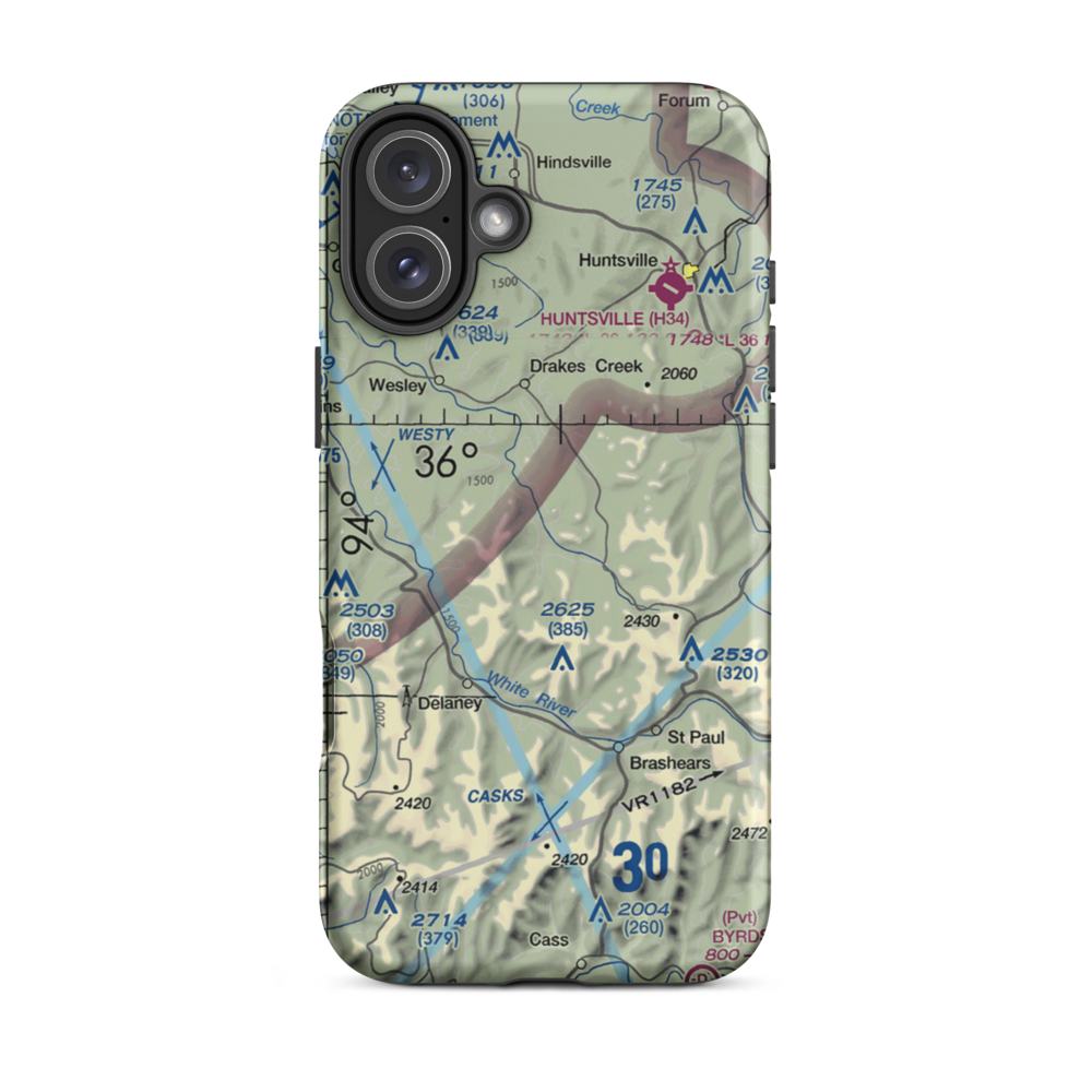 Lollars Creek Farm Airport (AR27) VFR Sectional  Tough iPhone Case iPhone 16 Plus model shown