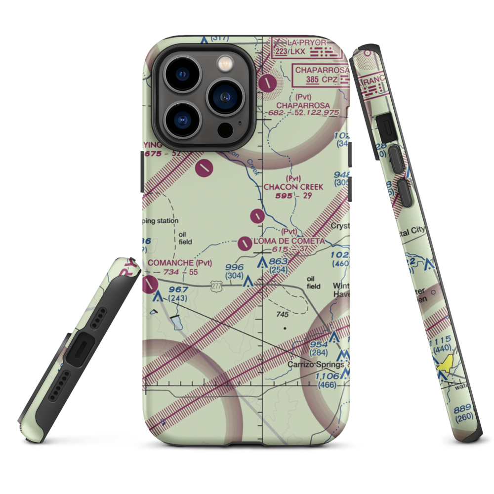 Loma de Cometa Airport (66TX) VFR Sectional  Tough iPhone Case iPhone 13 Pro Max model shown