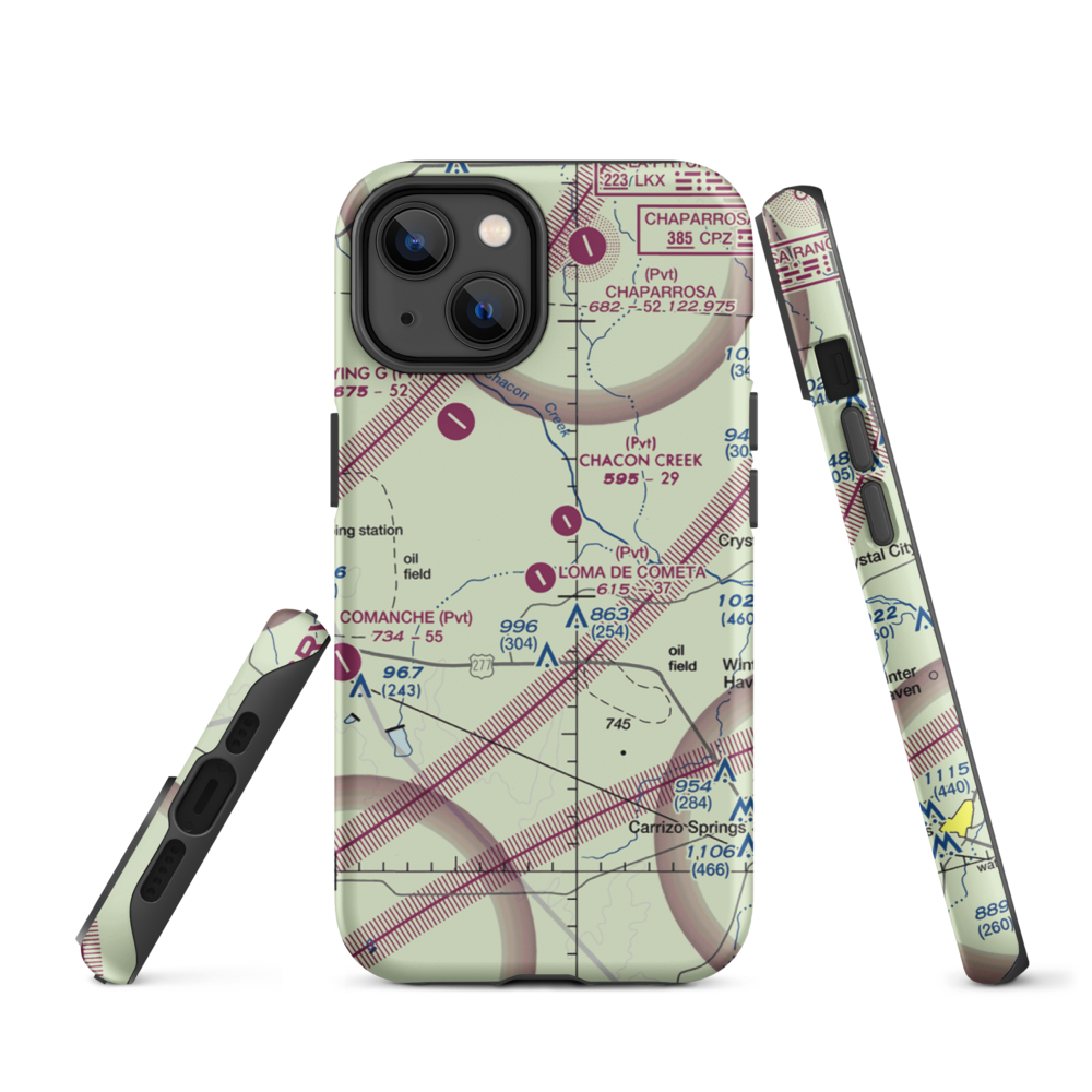 Loma de Cometa Airport (66TX) VFR Sectional  Tough iPhone Case iPhone 14 model shown