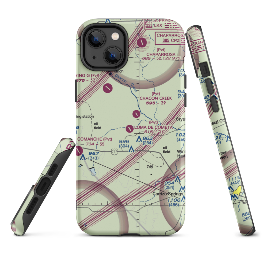 Loma de Cometa Airport (66TX) VFR Sectional  Tough iPhone Case iPhone 14 Plus model shown