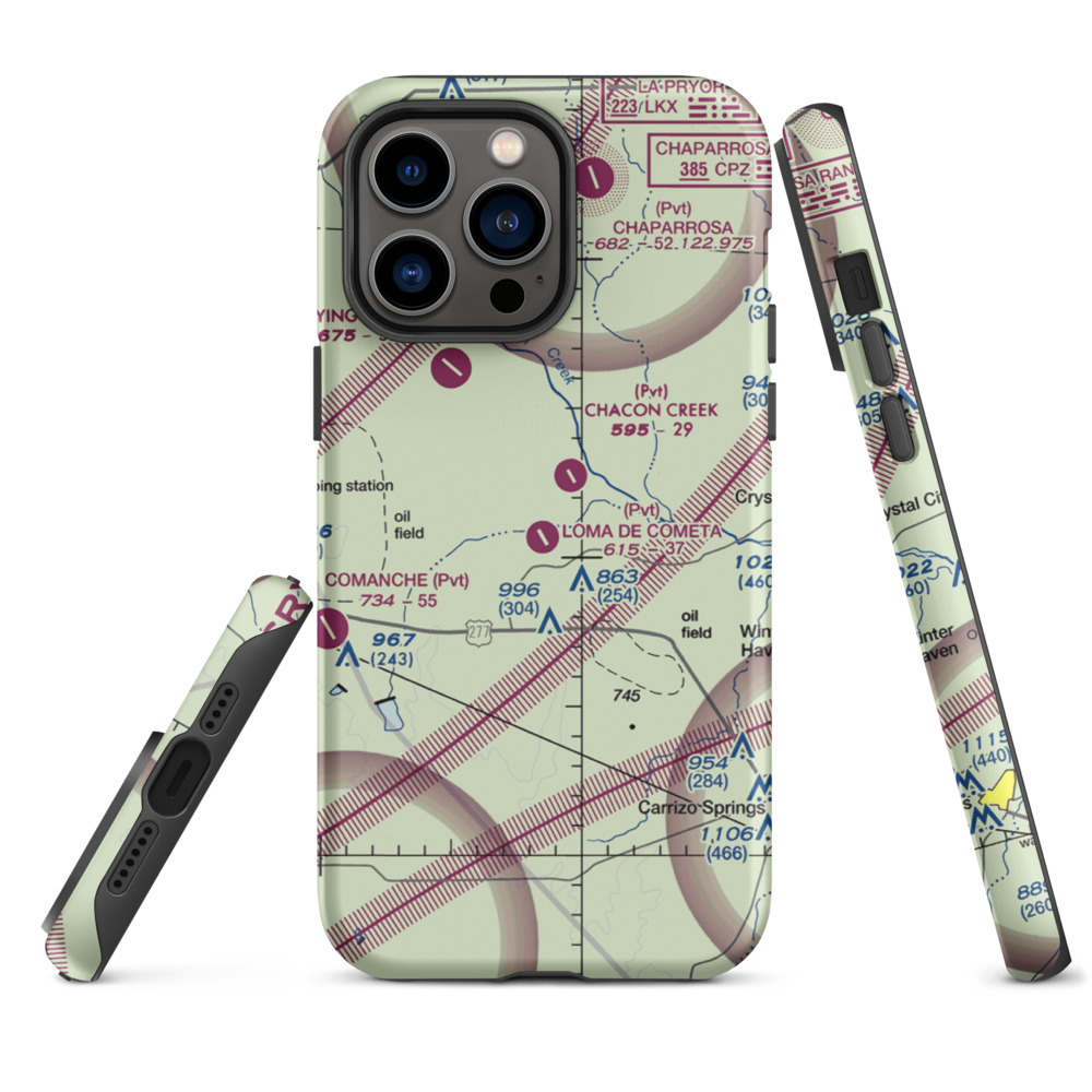 Loma de Cometa Airport (66TX) VFR Sectional  Tough iPhone Case iPhone 14 Pro Max model shown