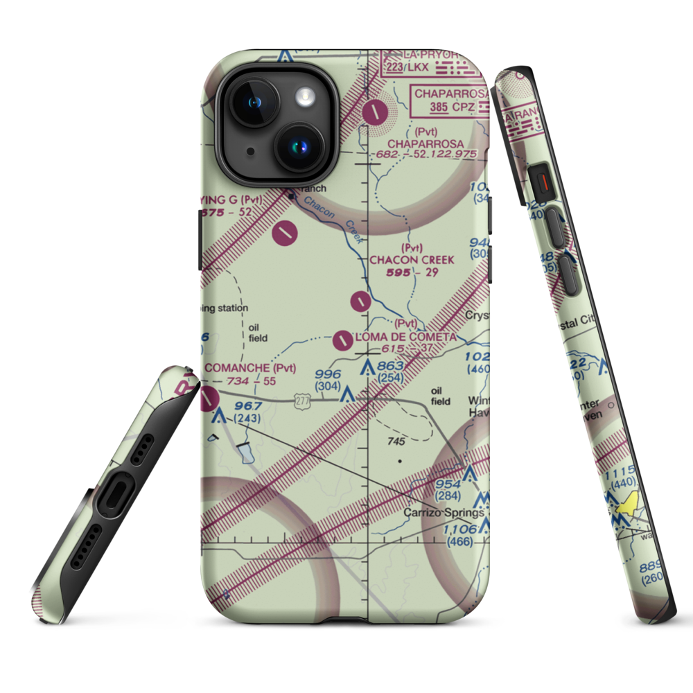 Loma de Cometa Airport (66TX) VFR Sectional  Tough iPhone Case iPhone 15 Plus model shown
