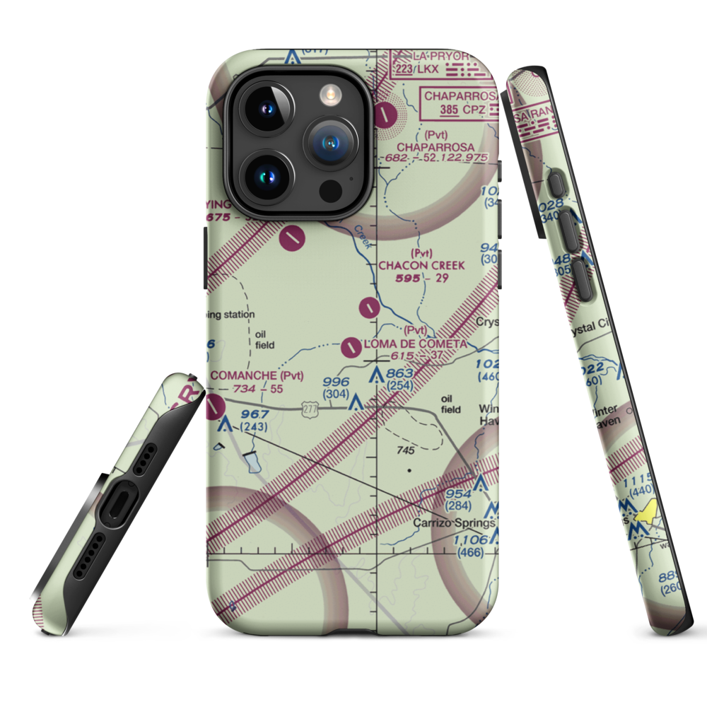 Loma de Cometa Airport (66TX) VFR Sectional  Tough iPhone Case iPhone 15 Pro Max model shown