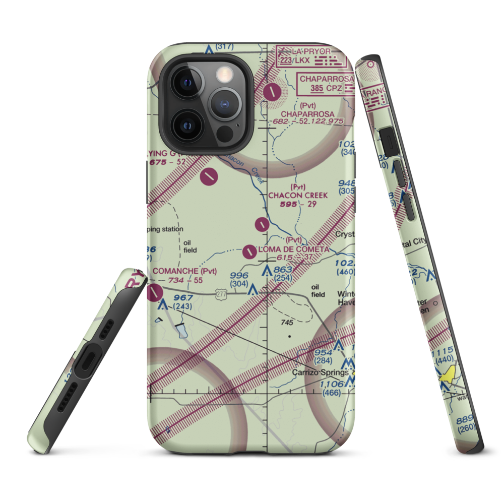 Loma de Cometa Airport (66TX) VFR Sectional  Tough iPhone Case iPhone 12 Pro Max model shown