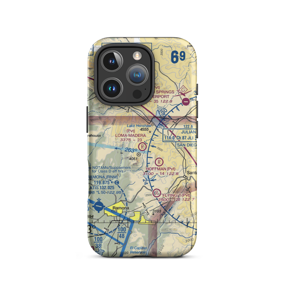 Loma Madera Ranch Airport (25CA) VFR Sectional  Tough iPhone Case iPhone 16 Pro model shown