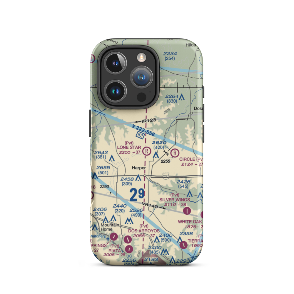Lone Star Flying Service Airport (XA41) VFR Sectional  Tough iPhone Case iPhone 16 Pro model shown