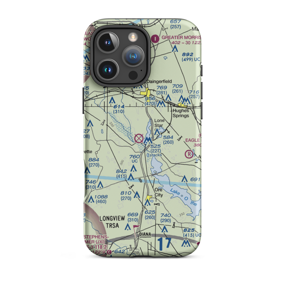 Lone Star Steel Company Airport (4TE0) VFR Sectional  Tough iPhone Case iPhone 16 Pro Max model shown