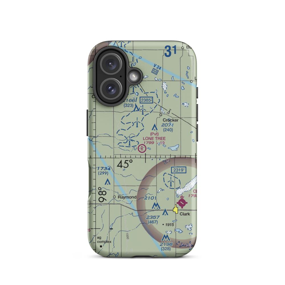 Lone Tree Airport (SD59) VFR Sectional  Tough iPhone Case iPhone 16 model shown