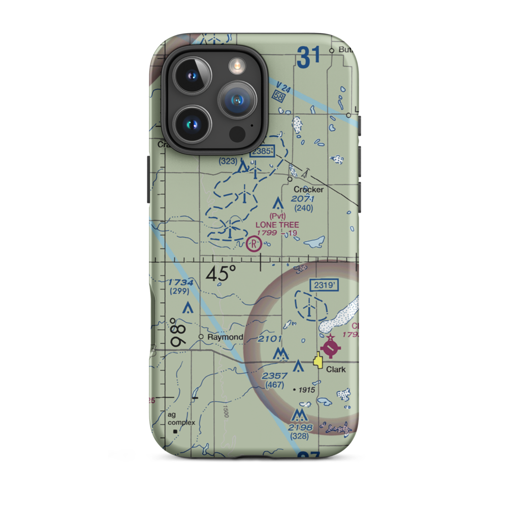 Lone Tree Airport (SD59) VFR Sectional  Tough iPhone Case iPhone 16 Pro Max model shown