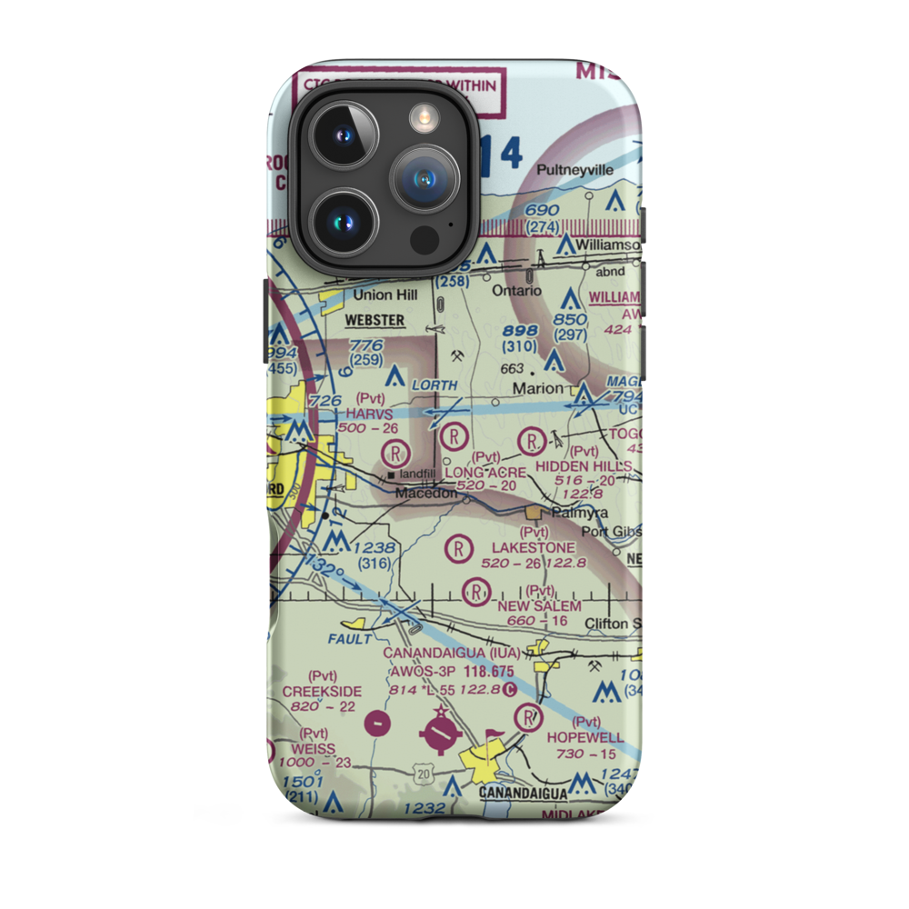 Long Acre Farms Airport (23NK) VFR Sectional  Tough iPhone Case iPhone 16 Pro Max model shown