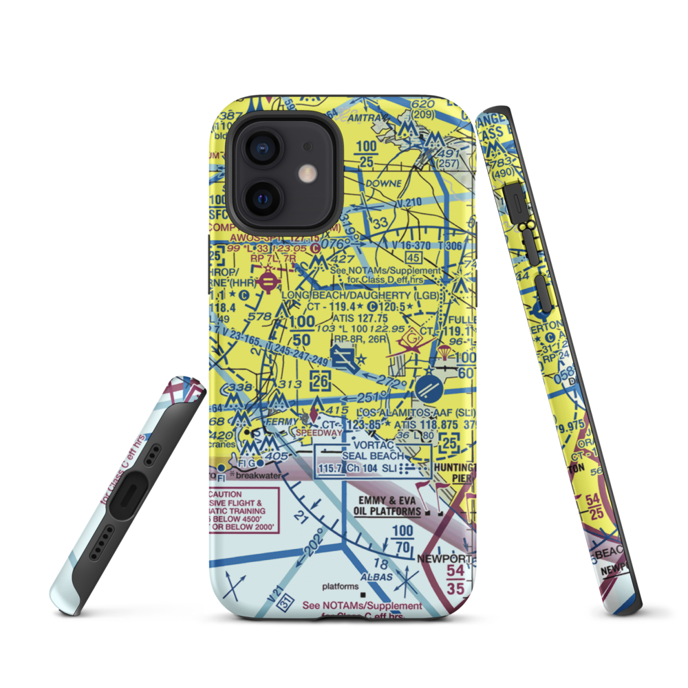 Long Beach /Daugherty Field/ Airport (LGB) VFR Sectional  Tough iPhone Case iPhone 12 model shown