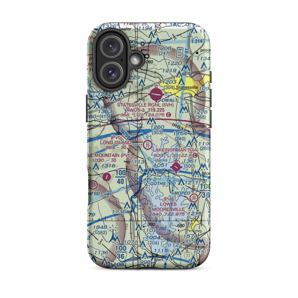 Long Island Airpark (NC26) VFR Sectional  Tough iPhone Case iPhone 16 Plus model shown