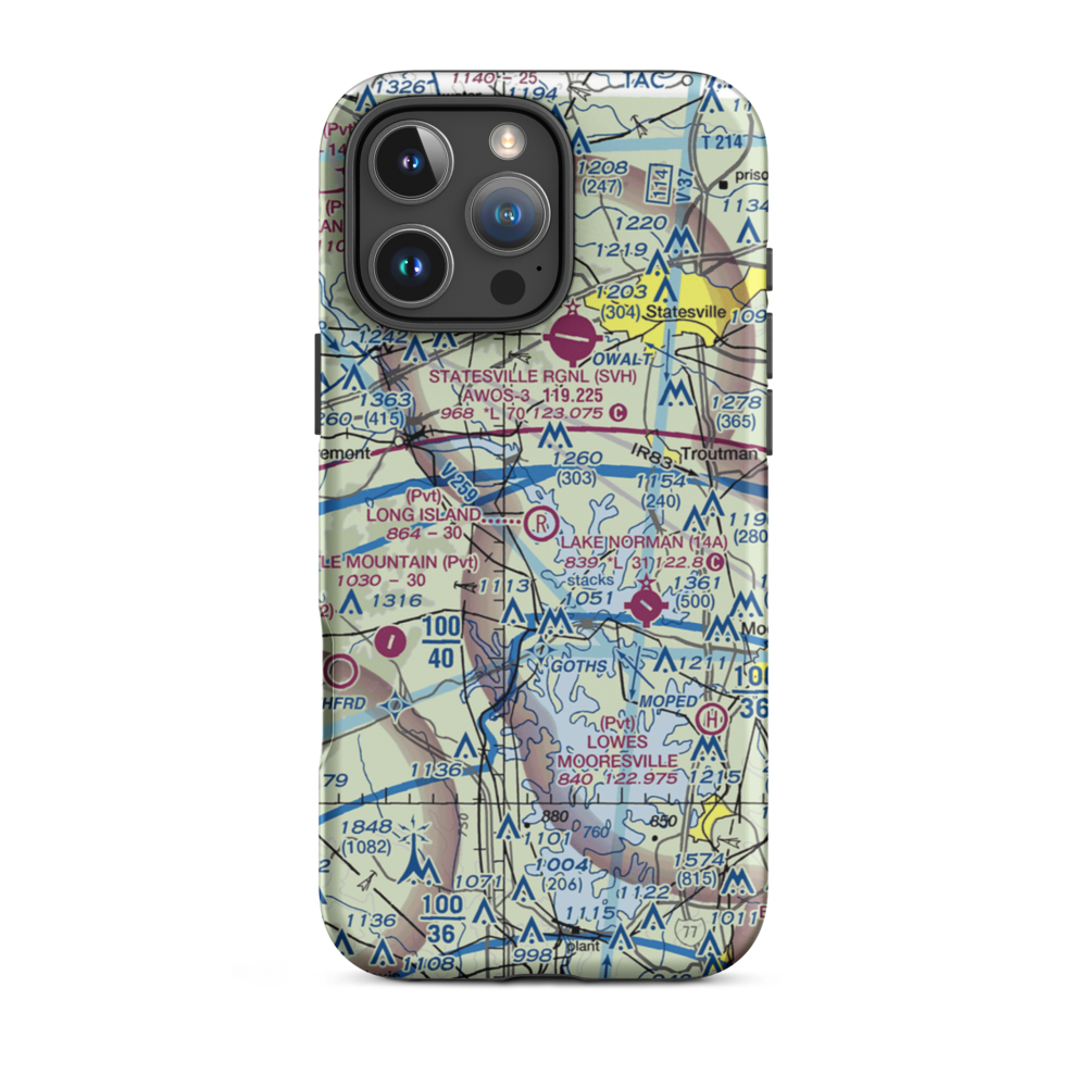 Long Island Airpark (NC26) VFR Sectional  Tough iPhone Case iPhone 16 Pro Max model shown