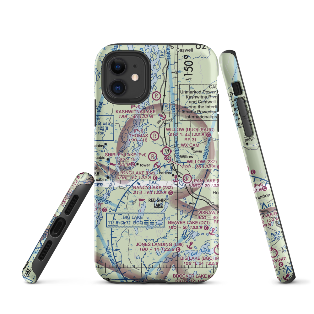 Long Lake Airport (AK69) VFR Sectional  Tough iPhone Case iPhone 11 model shown