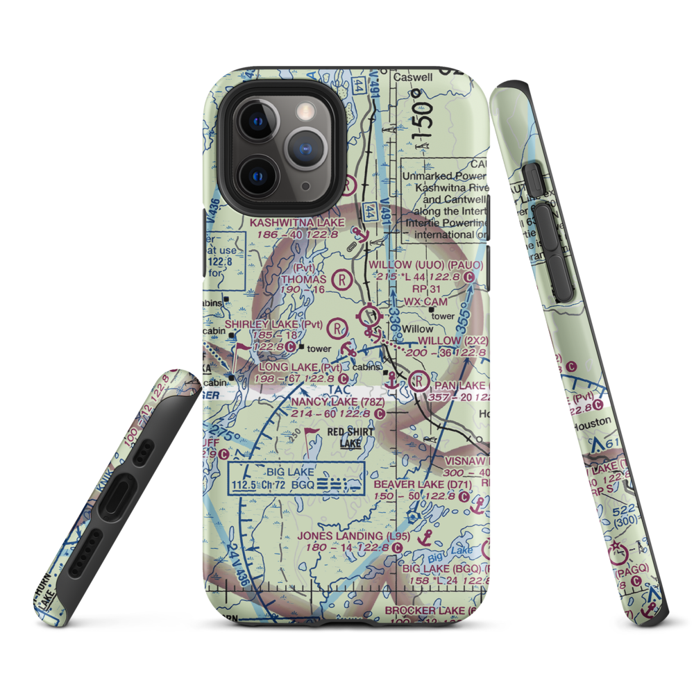 Long Lake Airport (AK69) VFR Sectional  Tough iPhone Case iPhone 11 Pro model shown