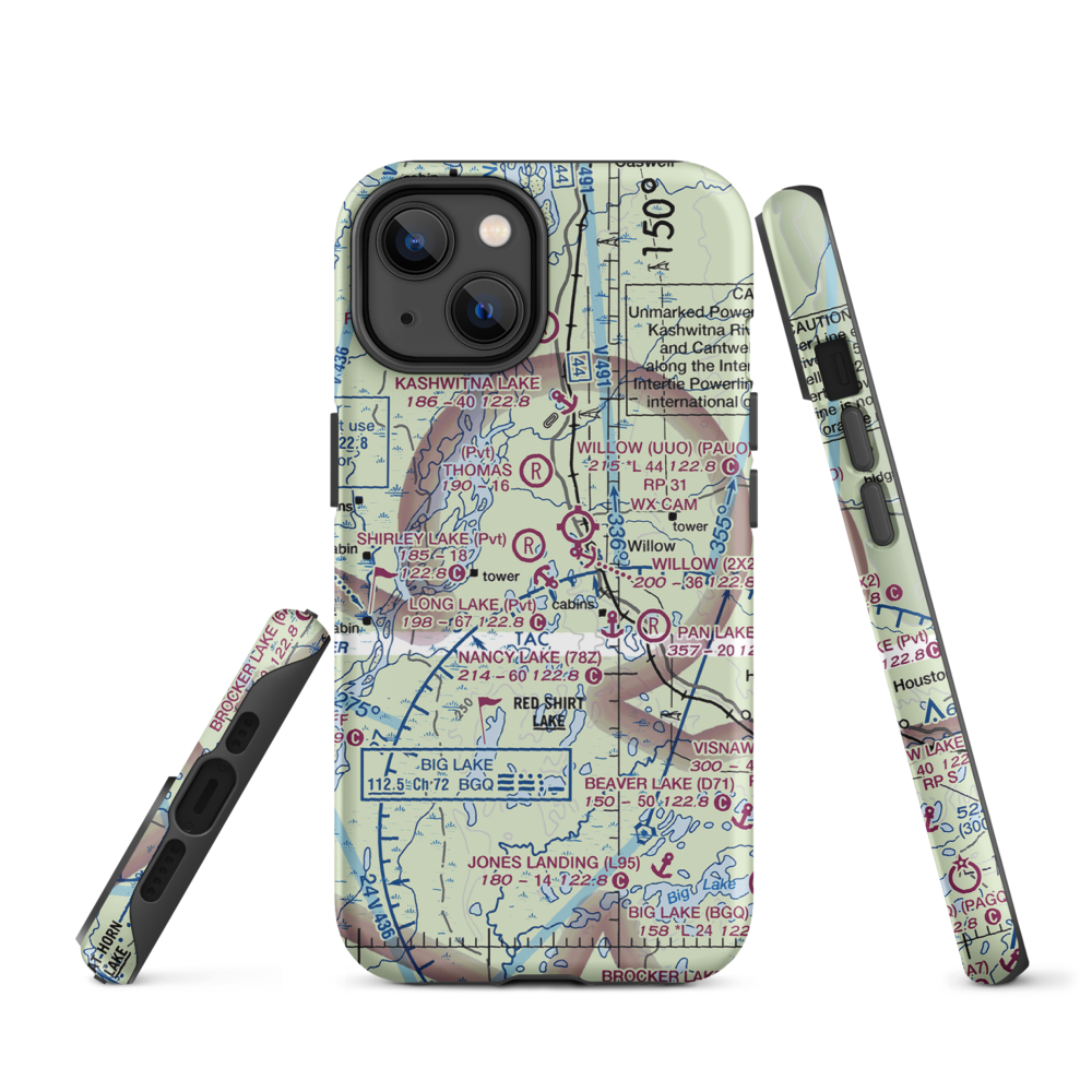 Long Lake Airport (AK69) VFR Sectional  Tough iPhone Case iPhone 14 model shown