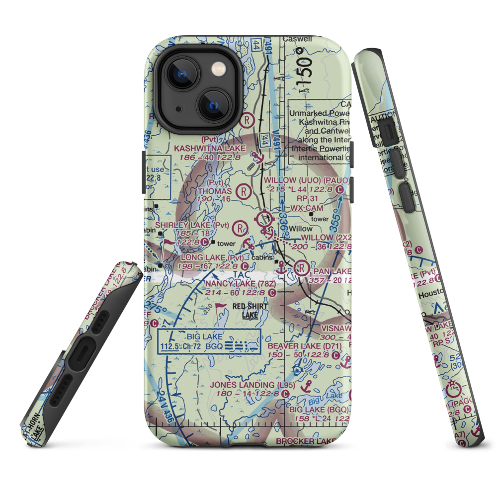 Long Lake Airport (AK69) VFR Sectional  Tough iPhone Case iPhone 14 Plus model shown