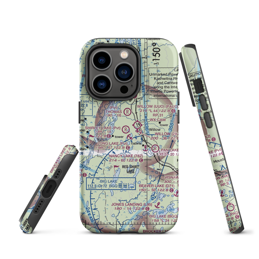 Long Lake Airport (AK69) VFR Sectional  Tough iPhone Case iPhone 14 Pro model shown