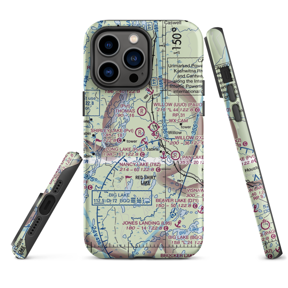 Long Lake Airport (AK69) VFR Sectional  Tough iPhone Case iPhone 14 Pro Max model shown