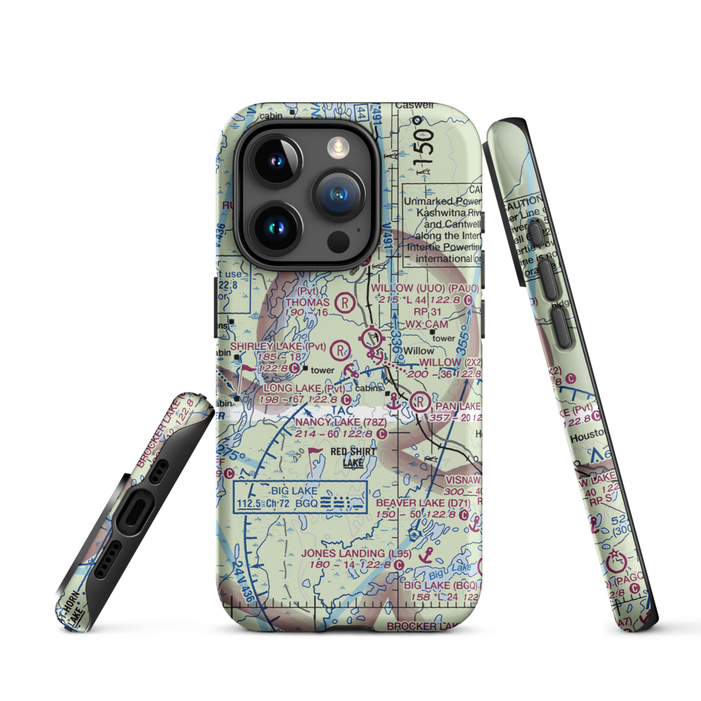 Long Lake Airport (AK69) VFR Sectional  Tough iPhone Case iPhone 15 Pro model shown