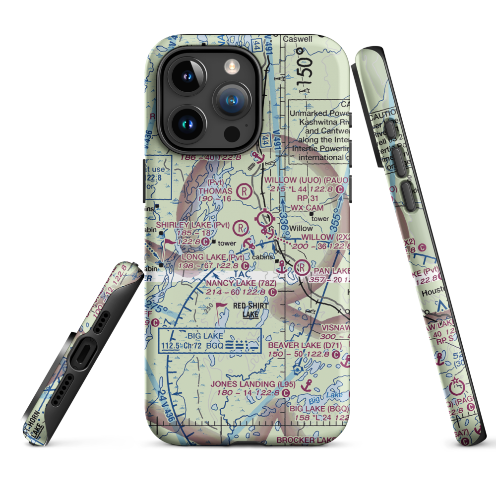 Long Lake Airport (AK69) VFR Sectional  Tough iPhone Case iPhone 15 Pro Max model shown