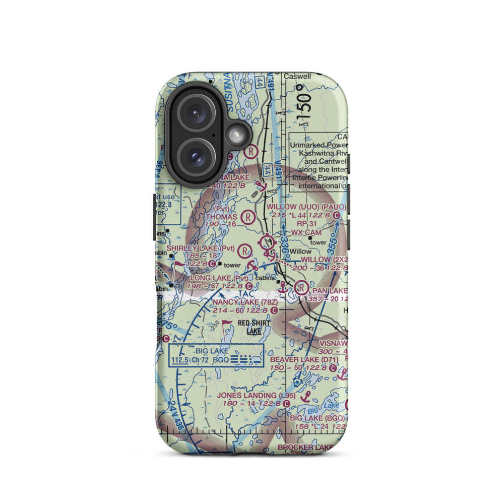 Long Lake Airport (AK69) VFR Sectional  Tough iPhone Case iPhone 16 model shown