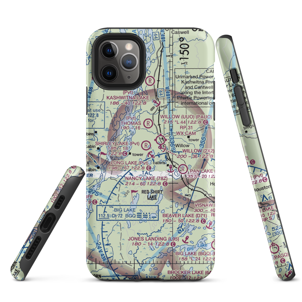 Long Lake Airport (AK69) VFR Sectional  Tough iPhone Case iPhone 11 Pro Max model shown