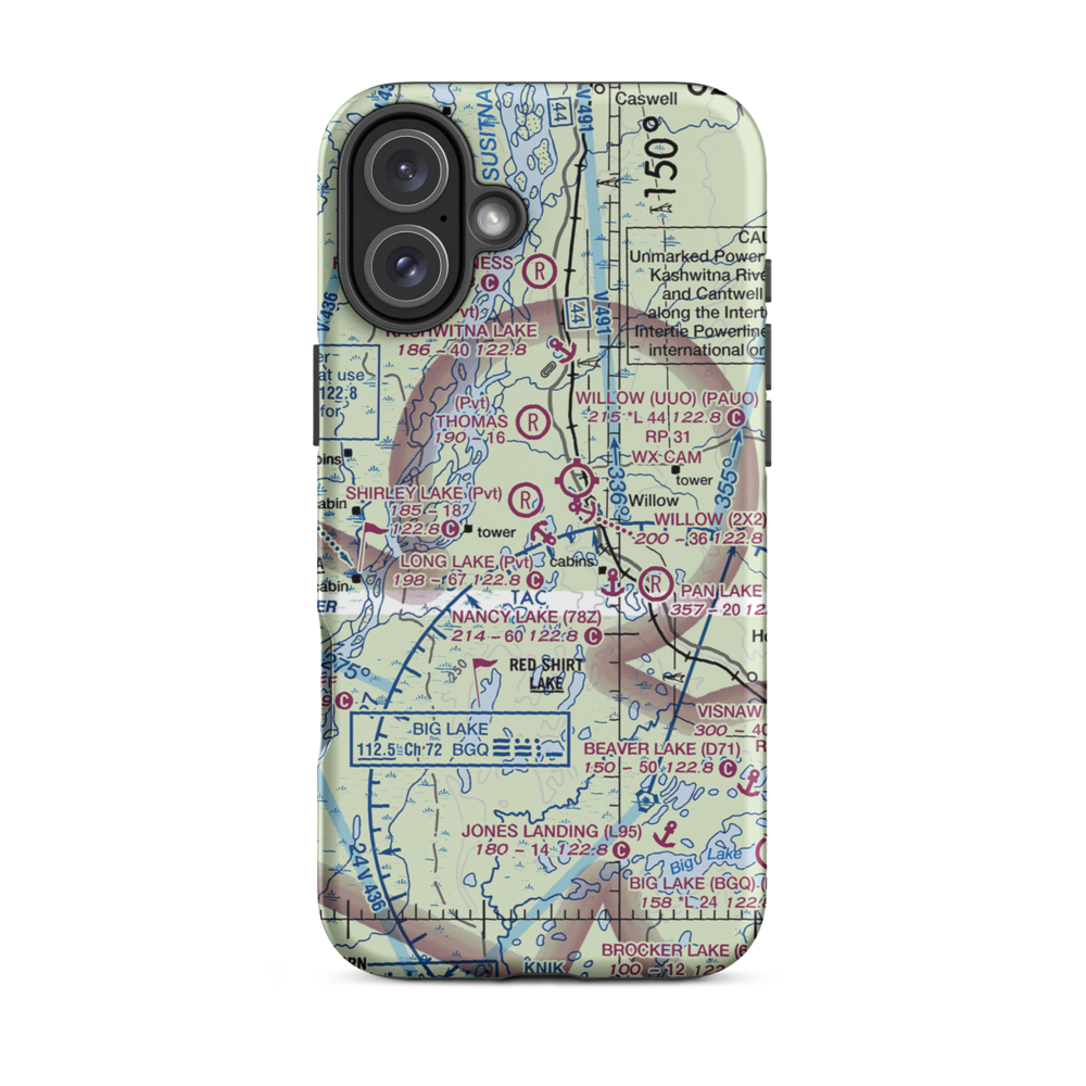 Long Lake Airport (AK69) VFR Sectional  Tough iPhone Case iPhone 16 Plus model shown