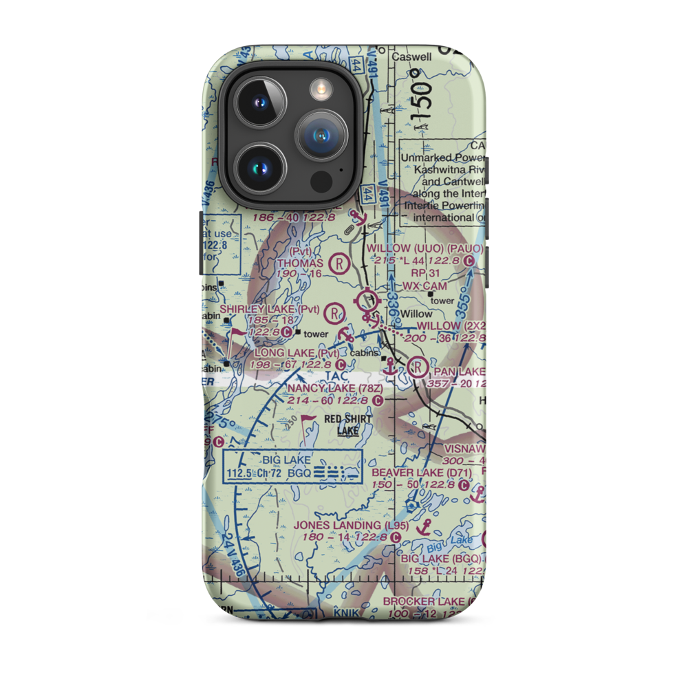 Long Lake Airport (AK69) VFR Sectional  Tough iPhone Case iPhone 16 Pro Max model shown