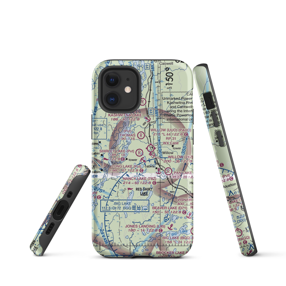 Long Lake Airport (AK69) VFR Sectional  Tough iPhone Case iPhone 12 mini model shown