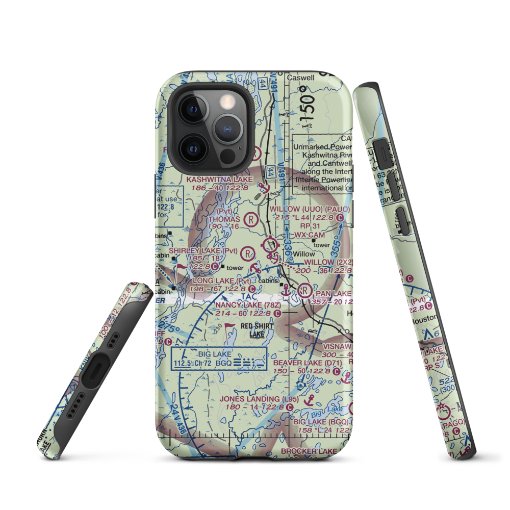 Long Lake Airport (AK69) VFR Sectional  Tough iPhone Case iPhone 12 Pro model shown