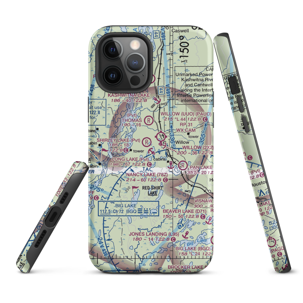 Long Lake Airport (AK69) VFR Sectional  Tough iPhone Case iPhone 12 Pro Max model shown
