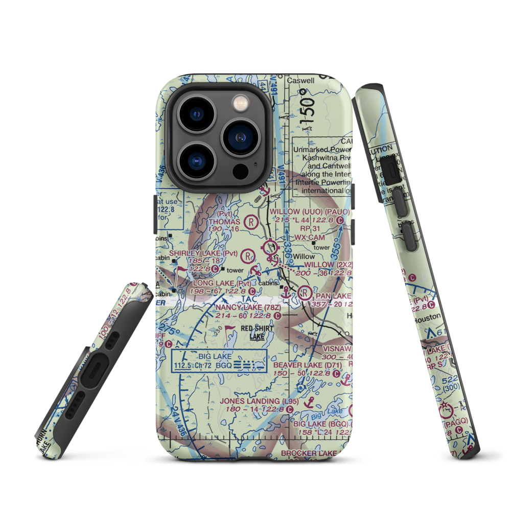 Long Lake Airport (AK69) VFR Sectional  Tough iPhone Case iPhone 13 Pro model shown
