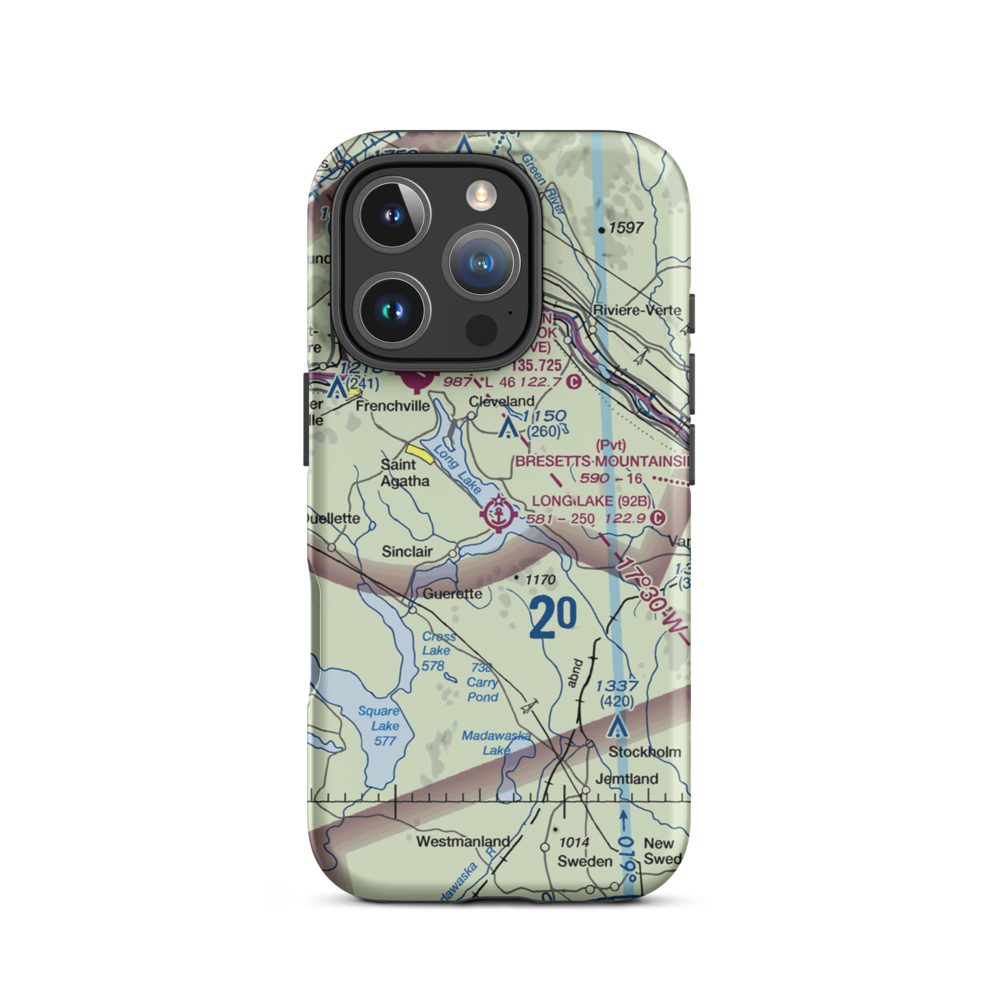 Long Lake Seaplane Base (92B) VFR Sectional  Tough iPhone Case iPhone 16 Pro model shown