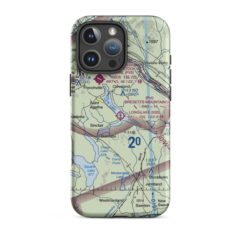 Long Lake Seaplane Base (92B) VFR Sectional  Tough iPhone Case iPhone 16 Pro Max model shown