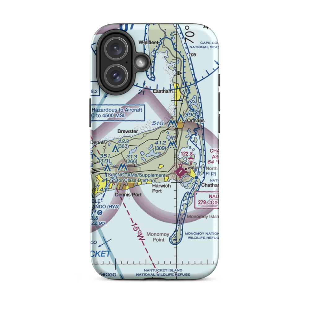 Long Pond Seaplane Base (MA25) VFR Sectional  Tough iPhone Case iPhone 16 Plus model shown