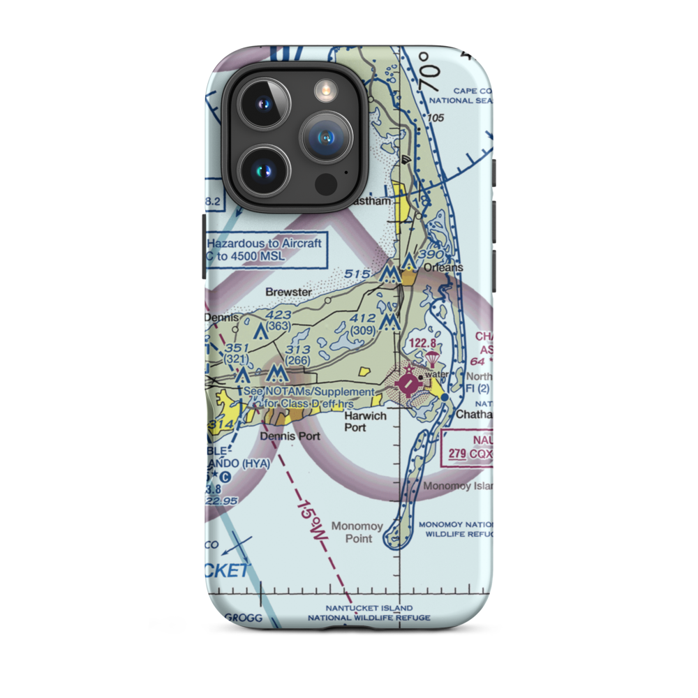 Long Pond Seaplane Base (MA25) VFR Sectional  Tough iPhone Case iPhone 16 Pro Max model shown