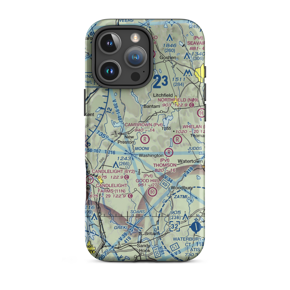 Long View Landing Airport (CT66) VFR Sectional  Tough iPhone Case iPhone 16 Pro Max model shown