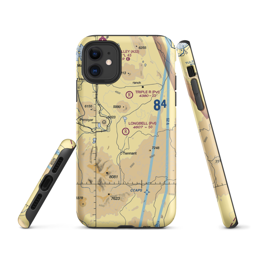 Longbell Ranch Airport (2CL3) VFR Sectional  Tough iPhone Case iPhone 11 model shown