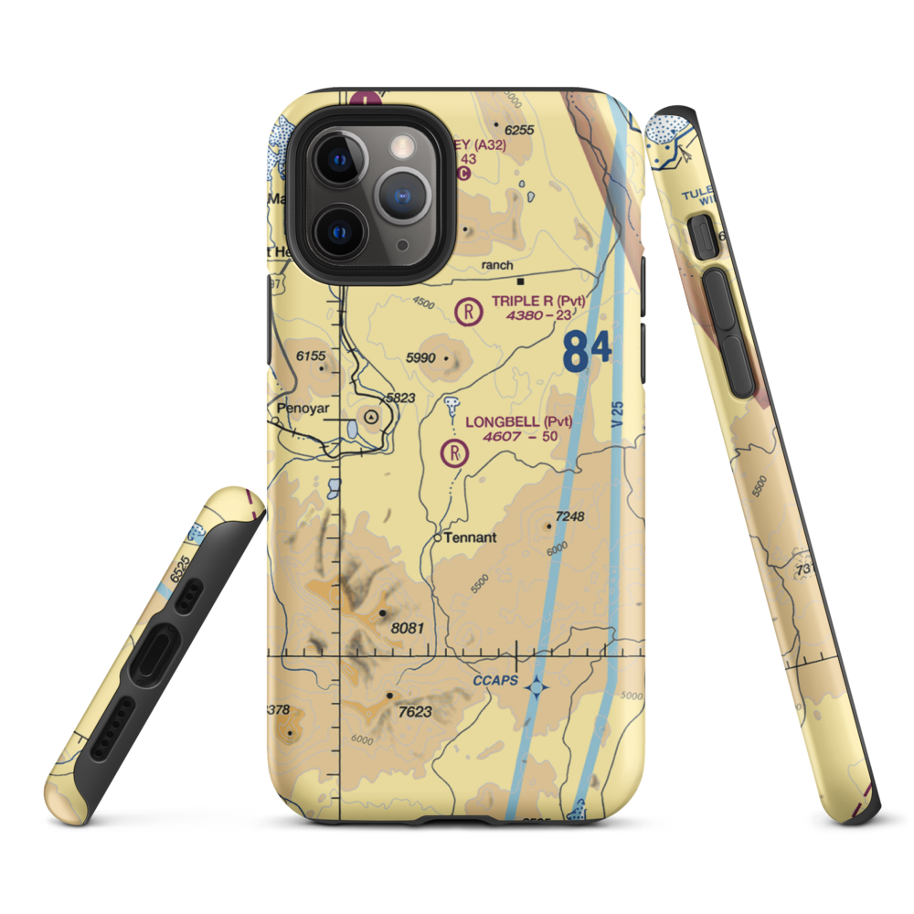 Longbell Ranch Airport (2CL3) VFR Sectional  Tough iPhone Case iPhone 11 Pro model shown