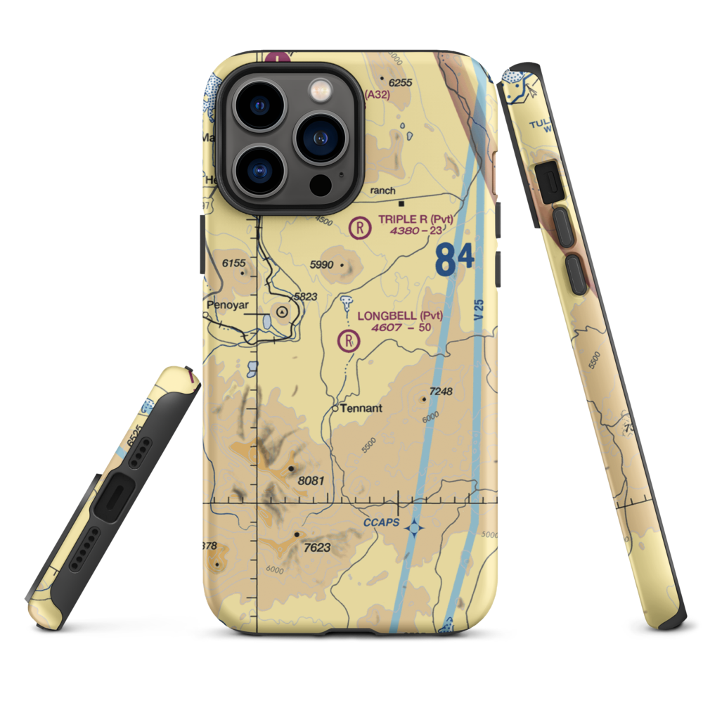 Longbell Ranch Airport (2CL3) VFR Sectional  Tough iPhone Case iPhone 13 Pro Max model shown