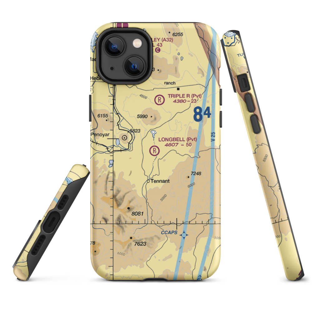 Longbell Ranch Airport (2CL3) VFR Sectional  Tough iPhone Case iPhone 14 Plus model shown