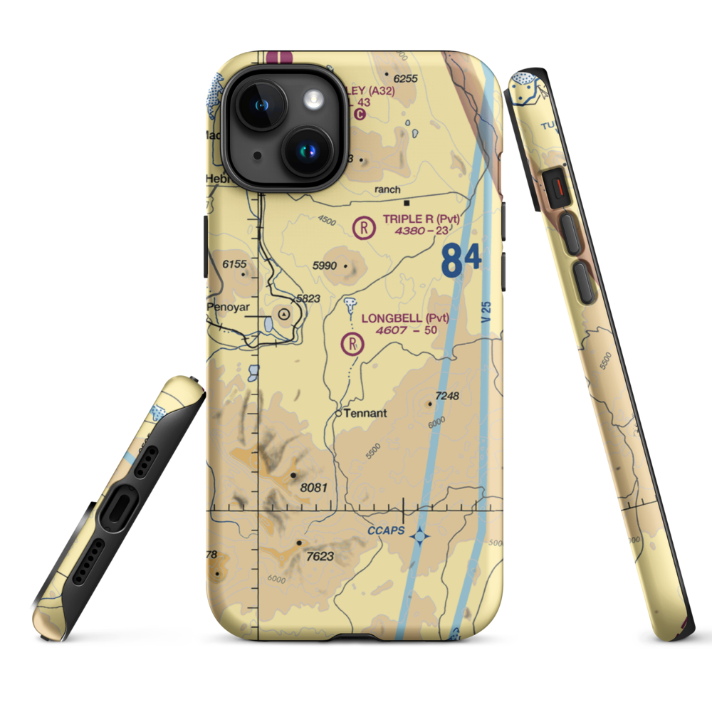 Longbell Ranch Airport (2CL3) VFR Sectional  Tough iPhone Case iPhone 15 Plus model shown