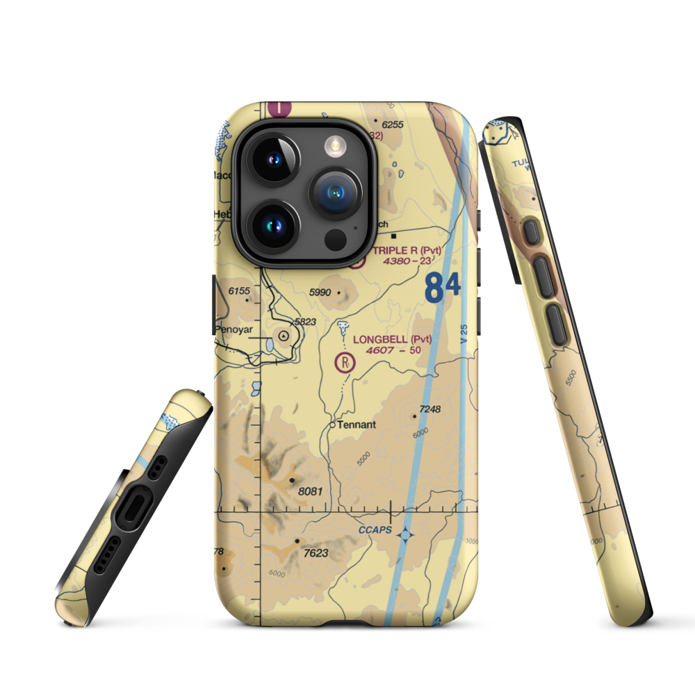 Longbell Ranch Airport (2CL3) VFR Sectional  Tough iPhone Case iPhone 15 Pro model shown