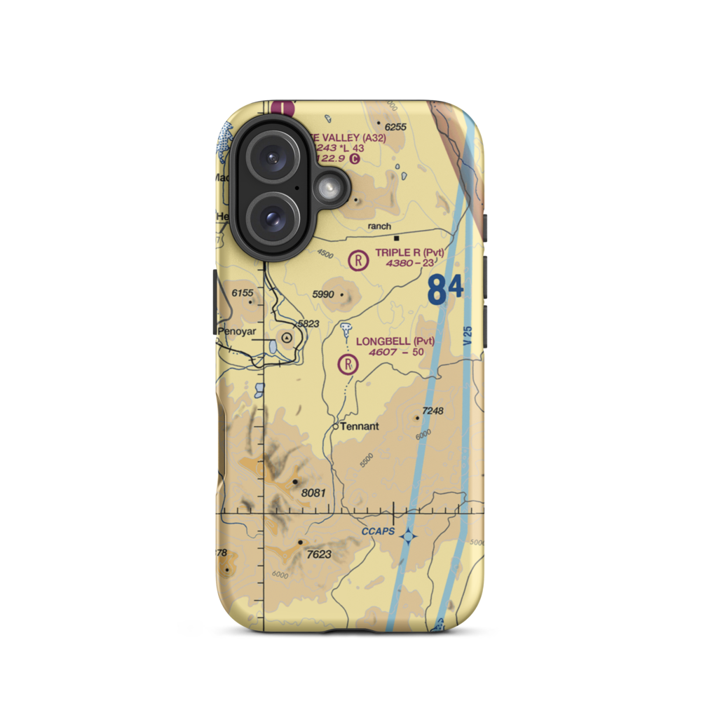 Longbell Ranch Airport (2CL3) VFR Sectional  Tough iPhone Case iPhone 16 model shown