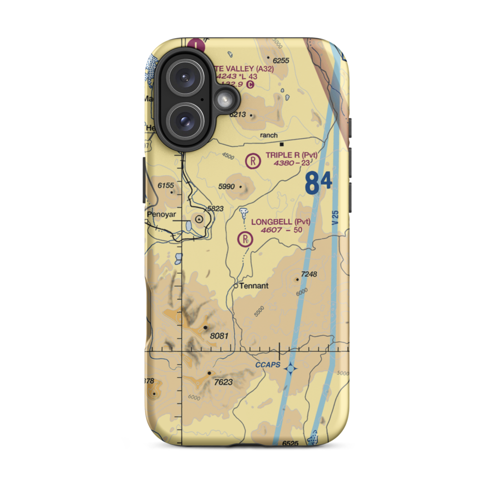 Longbell Ranch Airport (2CL3) VFR Sectional  Tough iPhone Case iPhone 16 Plus model shown