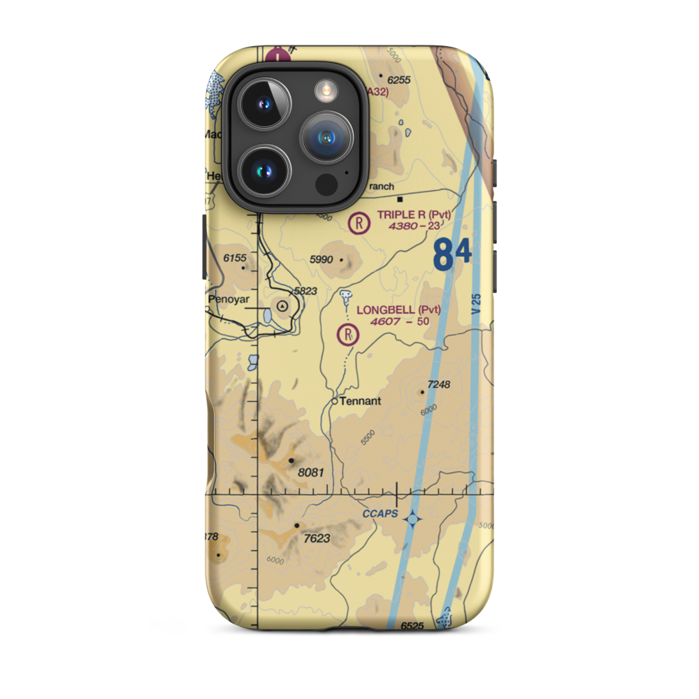 Longbell Ranch Airport (2CL3) VFR Sectional  Tough iPhone Case iPhone 16 Pro Max model shown